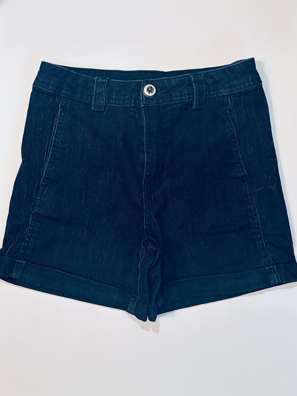 Rachel Zoe High Waisted Dark Indigo Women's Denim Shorts w/ Front & Back Pockets